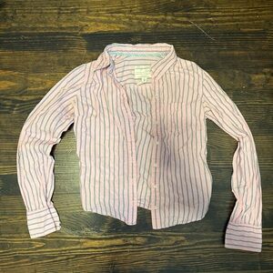 Aeropostale Pink Button-Down Shirt with Blue Stripes